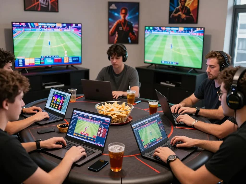 Players enjoying a thrilling online gaming experience at https://swiftvibe.in.net/ with multiple gaming options in a vibrant setup.
