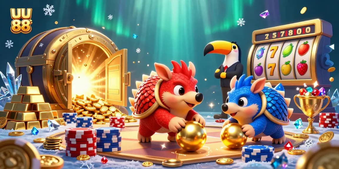 Engage with uu 88's thrilling 3D casino tournament featuring vibrant pangolins, golden treasures, and dynamic slot effects.