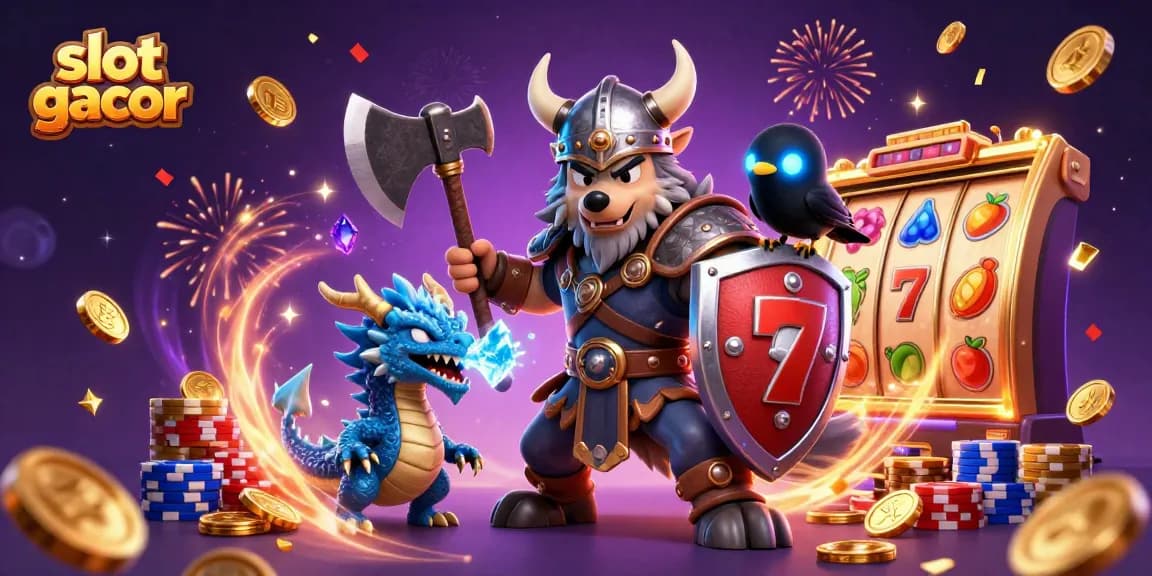 Experience the thrill of slot gacor with vibrant 3D characters and casino elements in action.