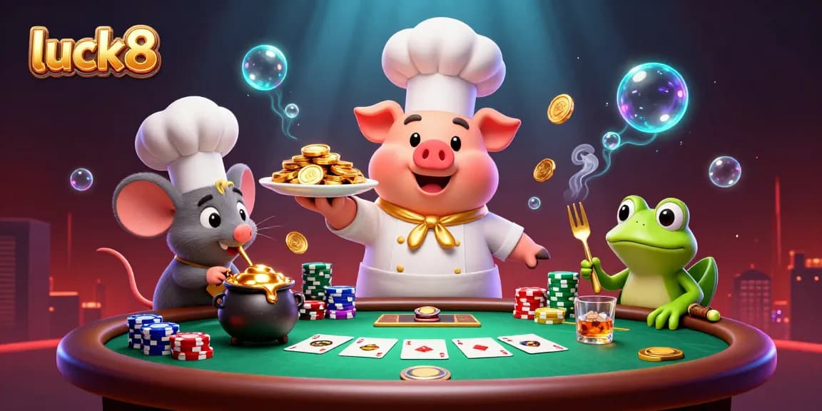 Enjoy thrilling moments at luck8 with a lively casino scene of charming characters and vibrant gaming action.