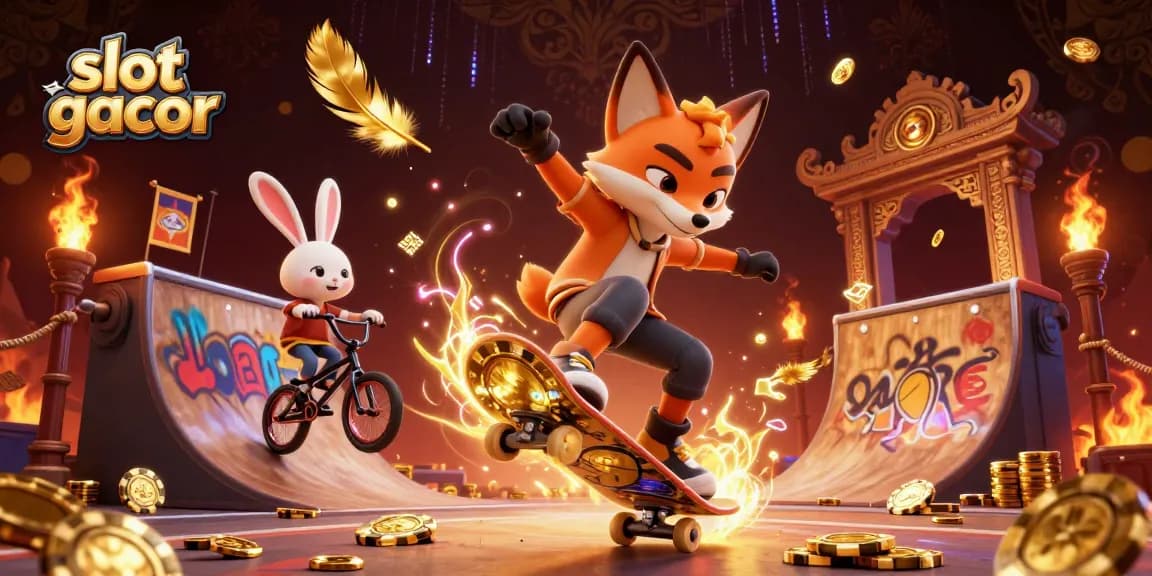 Menangkan permainan slot gacor dengan ilustrasi bertema kasino yang kaya detail dan elemen menarik.