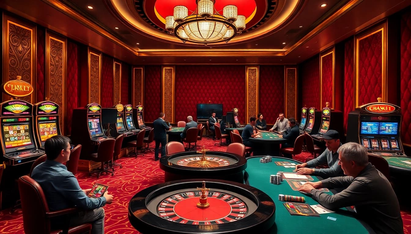 Experience thrilling gameplay at luxury casinos featuring S8 technology and vibrant gambling tables.