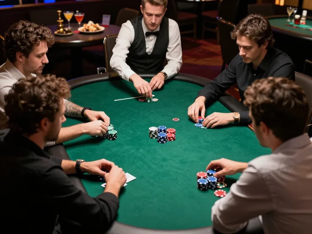 Nohu players engaging in a thrilling poker game at a luxurious casino table