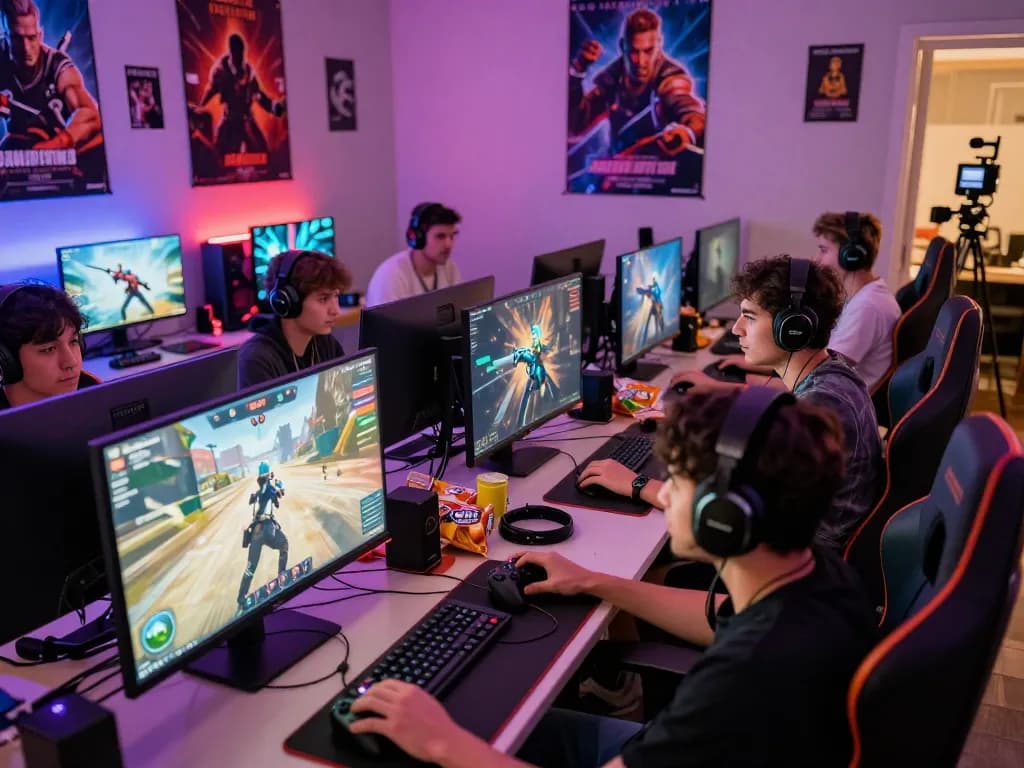 Players enjoying an immersive gaming experience at mantra88.com with colorful LED lights and high-tech setups.