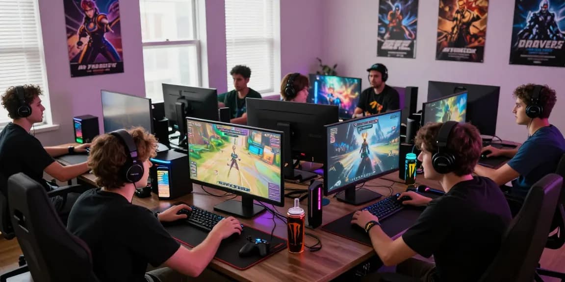 Exciting gaming scene with players enjoying CIKA4D online games in a vibrant home setting.