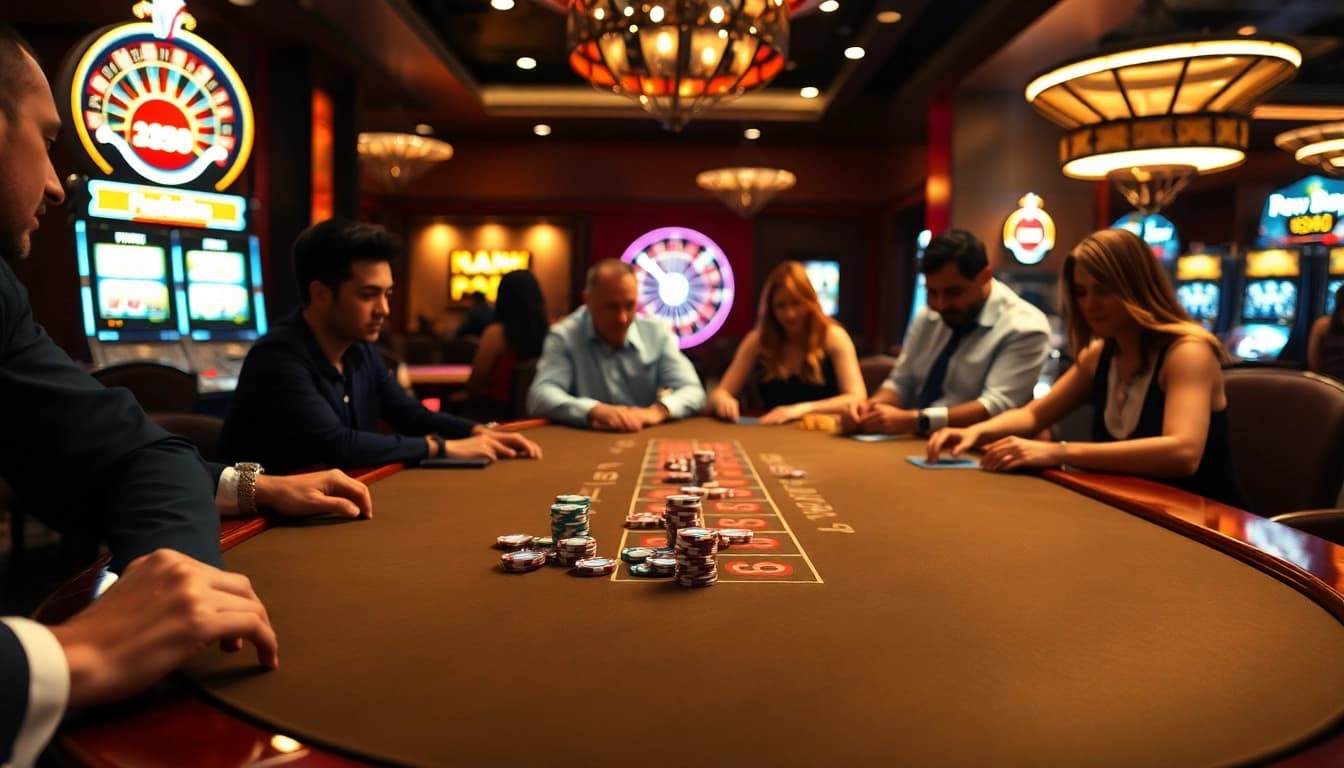 Experience the thrill of gambling with New888 at a luxury casino table.