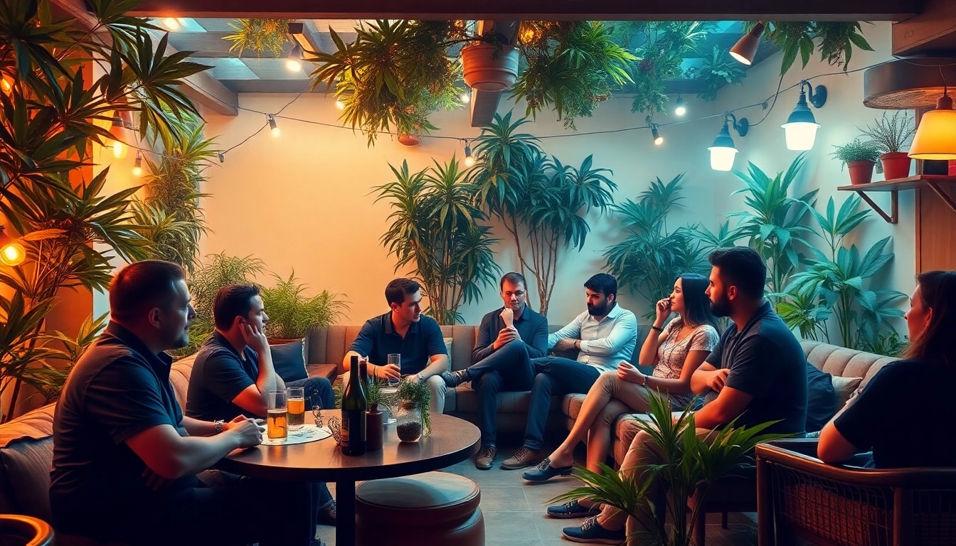 Asociación de cannabis Lloret de Mar, members enjoying social interaction and cannabis products