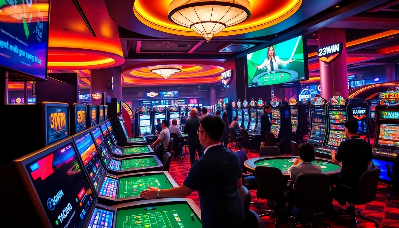Experience the thrilling gaming atmosphere of https://23win.day/ with diverse options like live dealers and slot machines.
