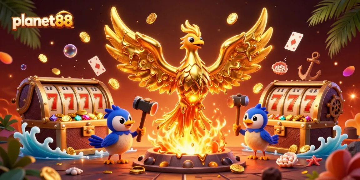 Experience thrilling wins at planet88 with a golden phoenix and dynamic slot elements.