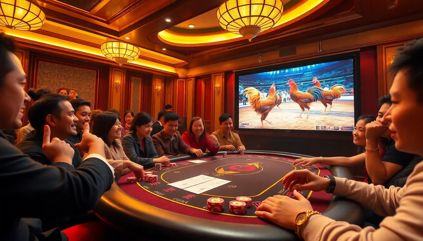 Experience the excitement of trực tiếp đá gà with live betting at a luxurious casino event.