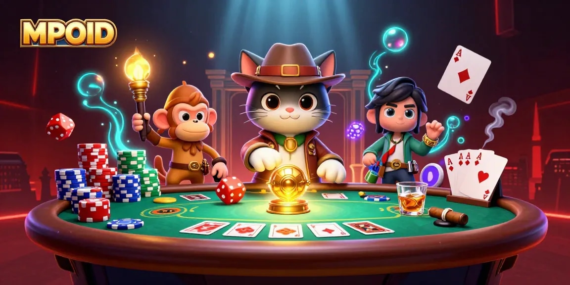 Experience thrilling gameplay with MPOID as the cartoon explorer cat reveals casino treasures.