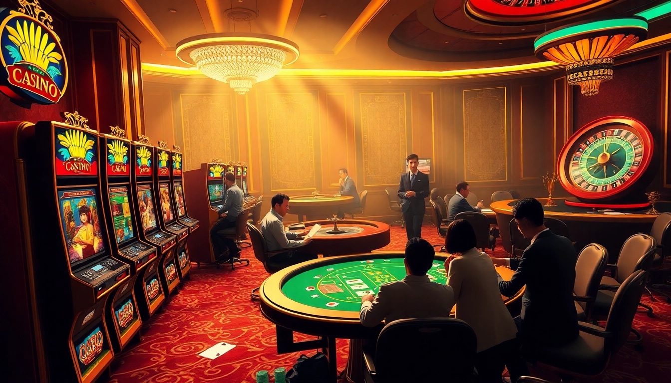 Players engaging in thrilling games at berlian888 casino, showcasing excitement and luxury.