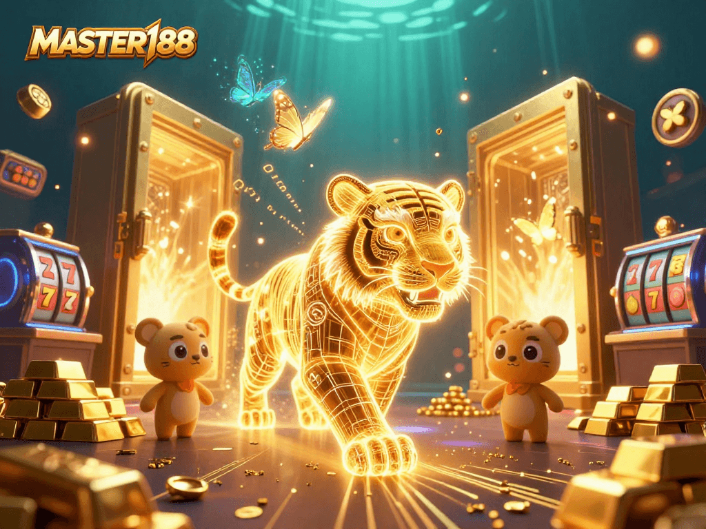 Experience the dynamic and exciting world of MASTER188 online casino entertainment with vibrant gaming elements.