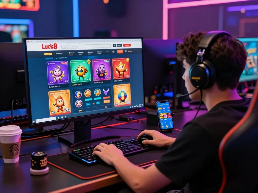 Engaged player enjoying a vibrant online gaming experience at https://luck8g.net, showcasing the excitement of competitive betting.