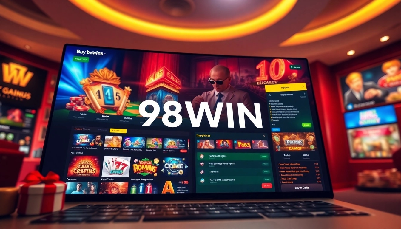 Engaging online gambling platform showcasing 98WIN with vibrant casino games.