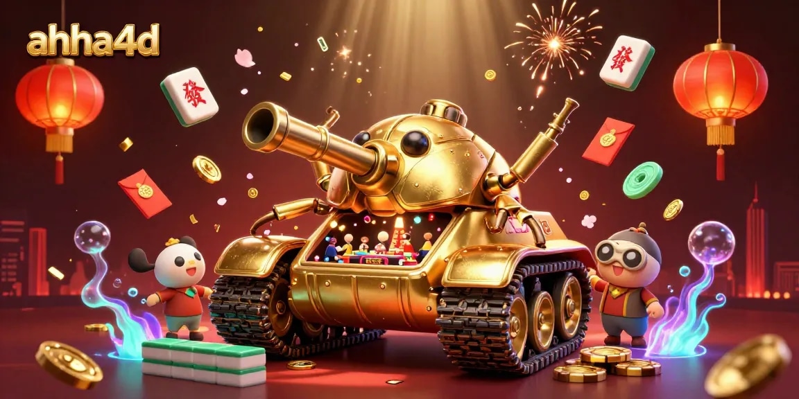 Experience the excitement at ahha4d with a golden beetle casino tank, exploding with confetti and luck!