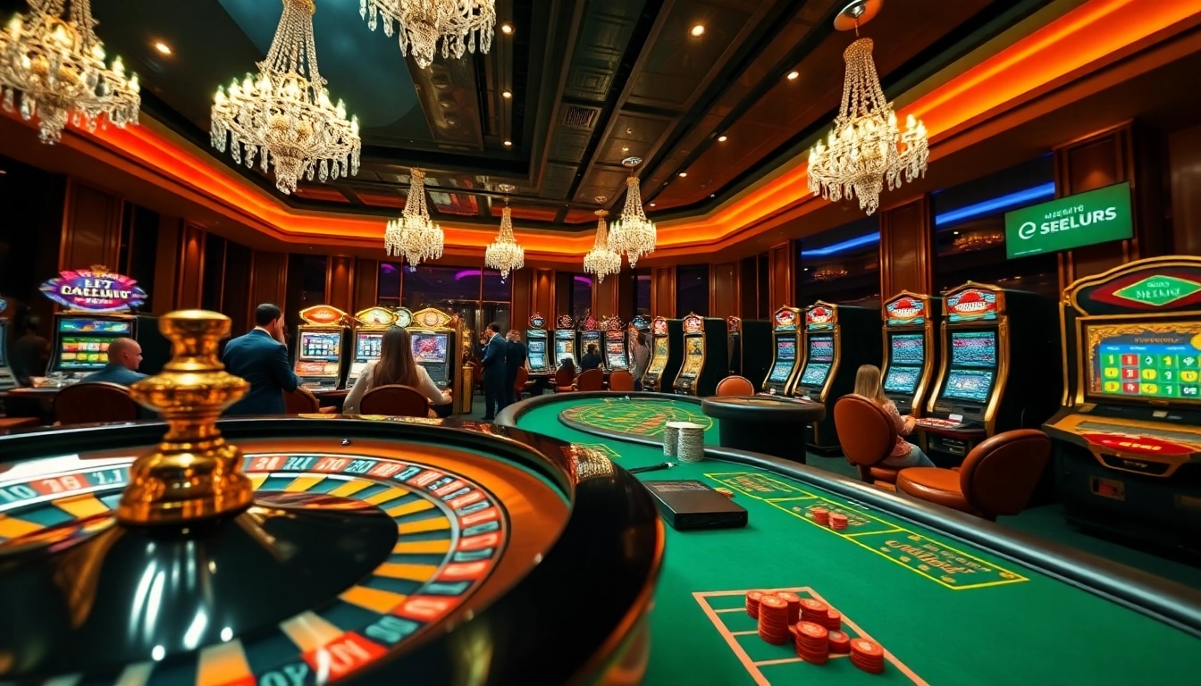 Players enjoying a vibrant casino experience at https://luck8com.host/ with luxury gaming elements.