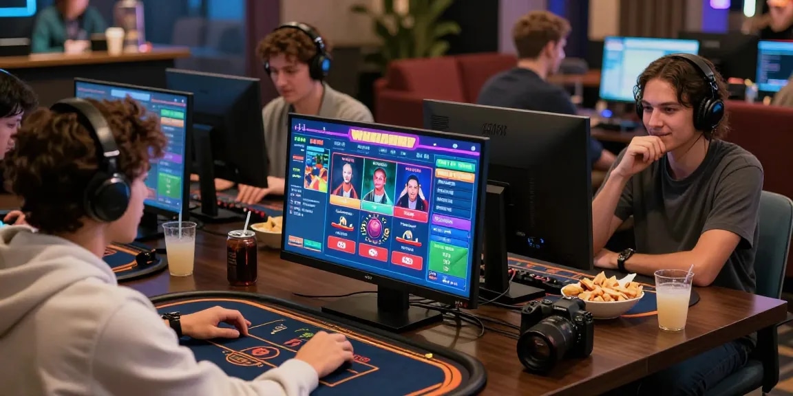 Engaged players enjoying the excitement of online betting at Trang chủ hm88, showcasing live games and vibrant graphics.