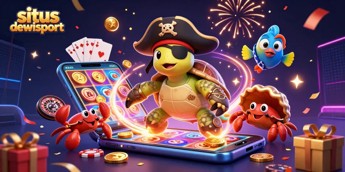Experience immersive gaming with situs dewisport featuring vibrant characters and festive casino elements.