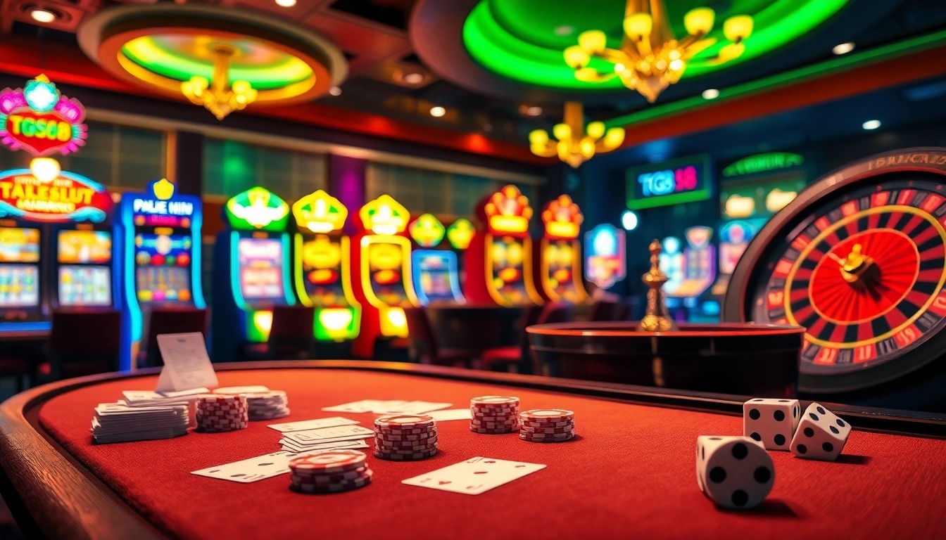 Experience thrilling gaming at tg88 with vibrant casino tables, exciting roulette, and lively slot machines.