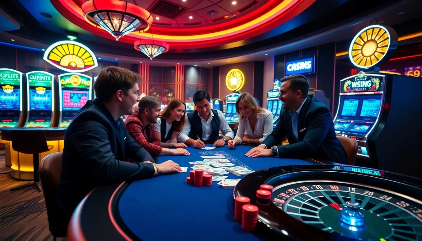 Players enjoying an exhilarating poker game at vipwin casino's luxurious table.