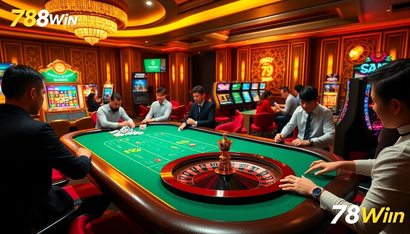78Win players enjoying a thrilling online casino experience with vibrant gaming interfaces.
