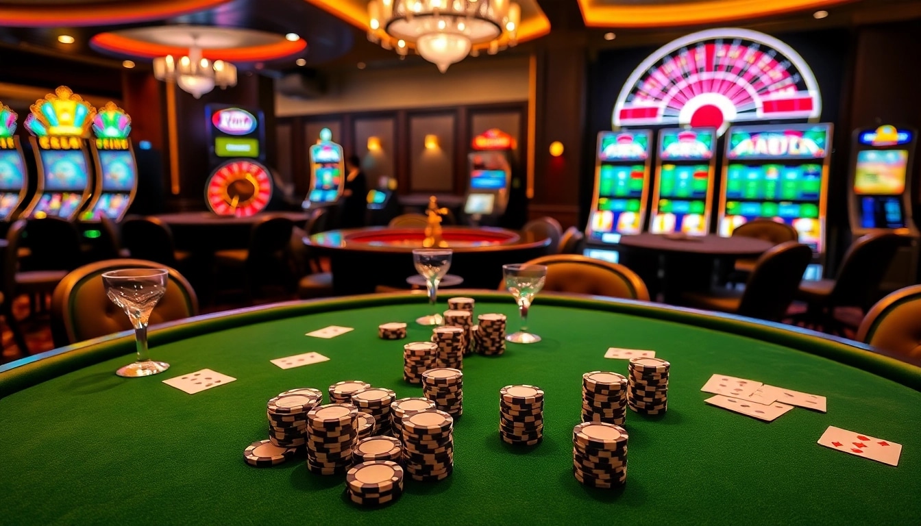 Engage in thrilling rr88 game action at a luxurious casino with poker and roulette.