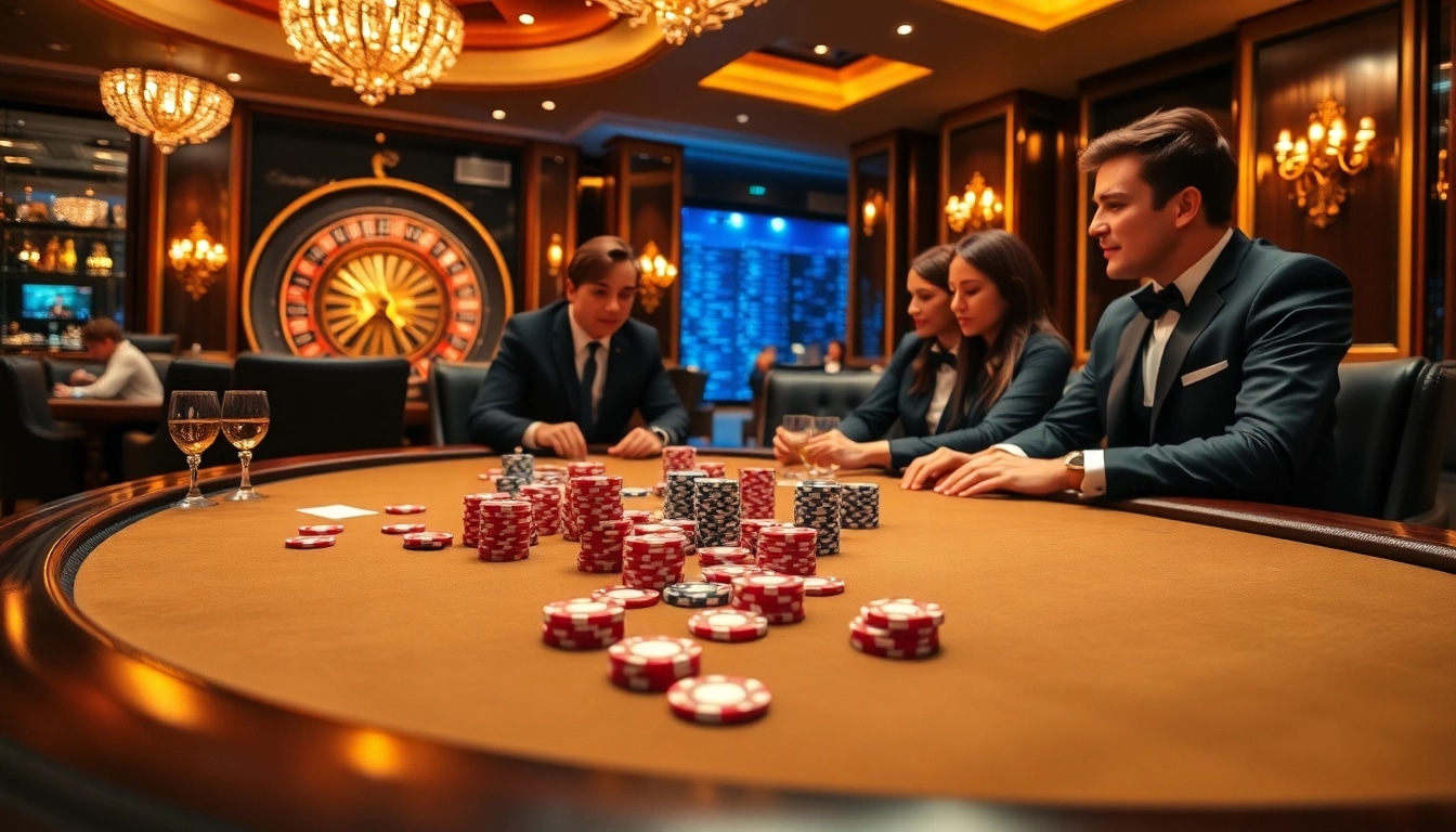 Experience thrilling poker action at https://bj88daga.dev/ with vibrant chips and a luxurious casino atmosphere.