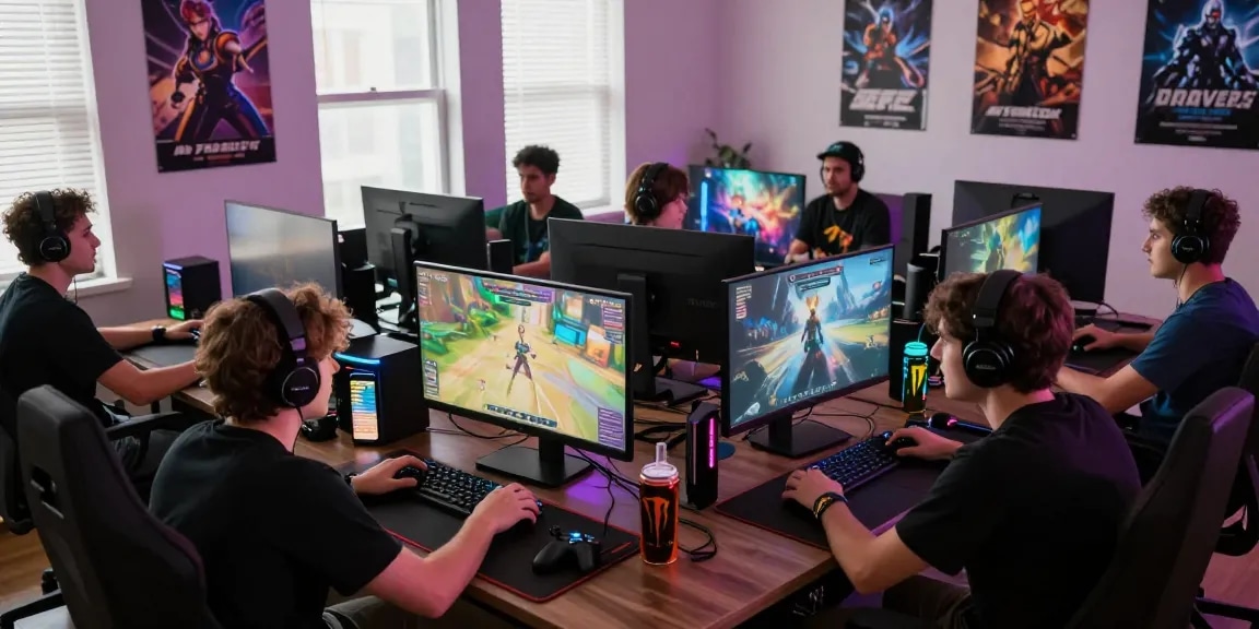 Exciting gaming scene with players enjoying CIKA4D online games in a vibrant home setting.