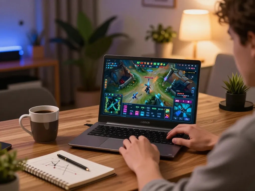 Engaged player strategizing while enjoying LGOLUX online casino games from home.