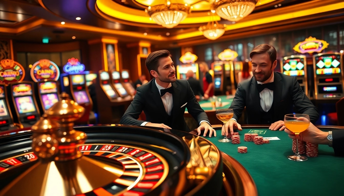 Experience the thrill of winning at 32Win with an exciting casino scene featuring poker tables and roulette wheels.