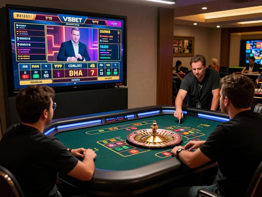 Players experience live roulette at VSBET online casino, showcasing immersive gaming technology.