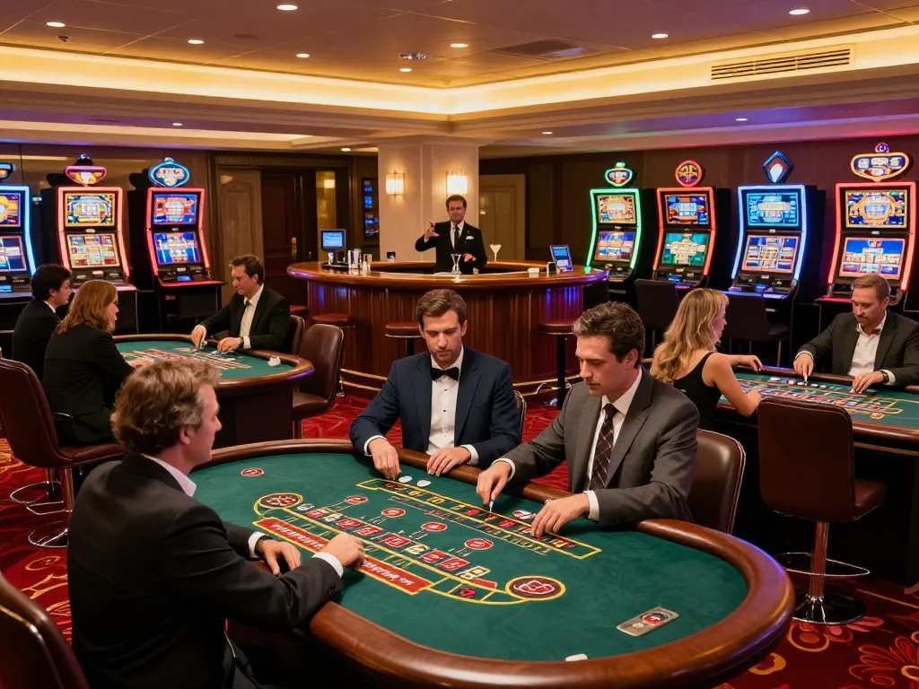 Players enjoying various games at LC88 casino with vibrant atmosphere and exciting ambiance.