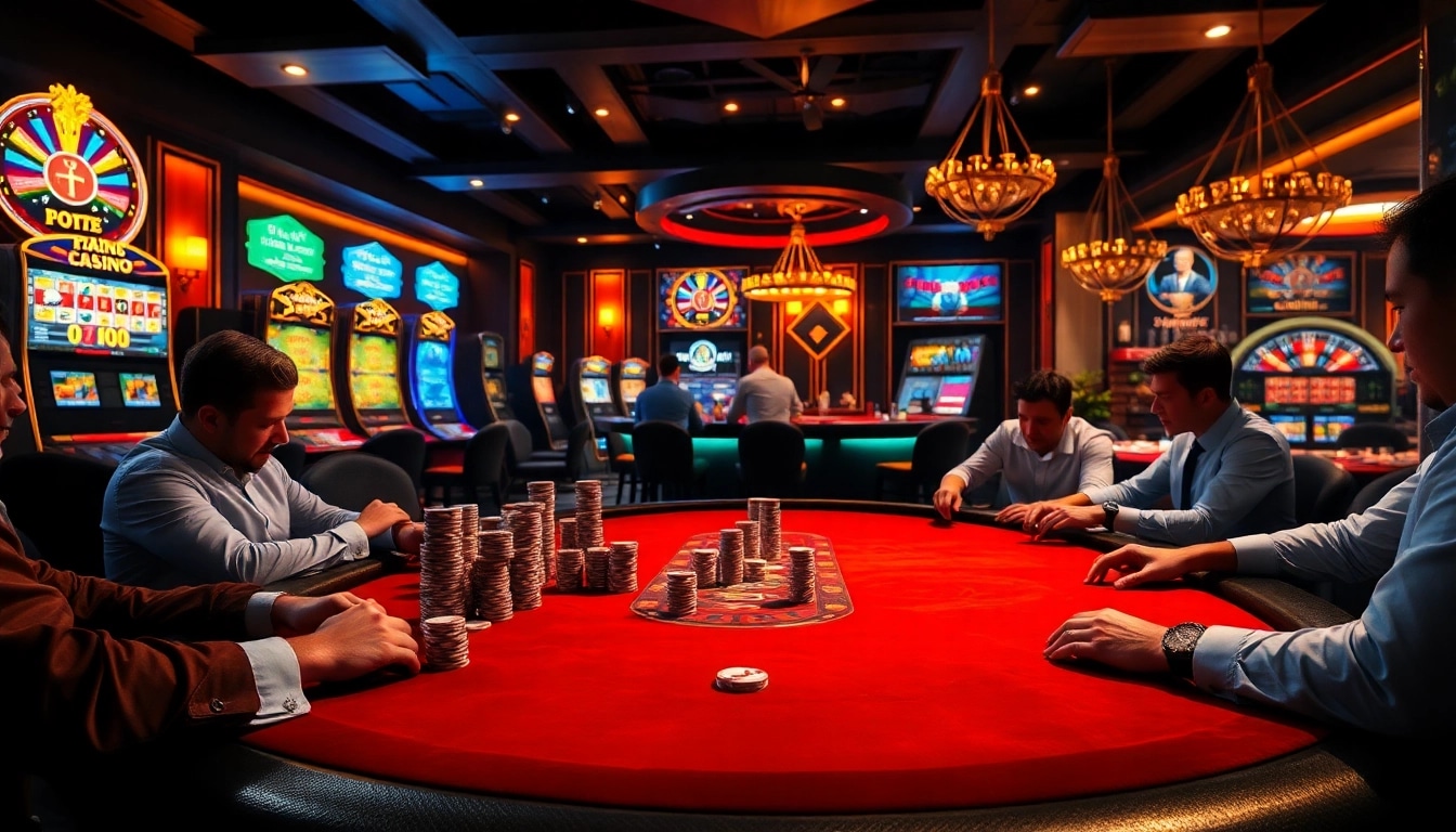 Experience thrilling poker action at https://sao789.icu/ featuring luxurious tables and vibrant casino elements.