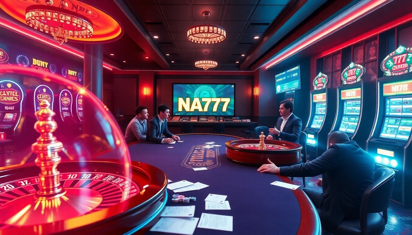 Experience the excitement at NA777 with professional poker players and vibrant casino games.