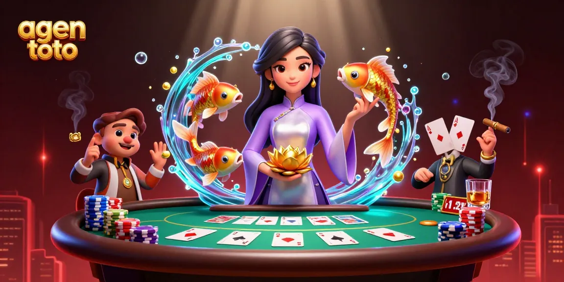 Experience the thrill of agen toto with dynamic scene featuring vibrant gambling elements and elegant characters.