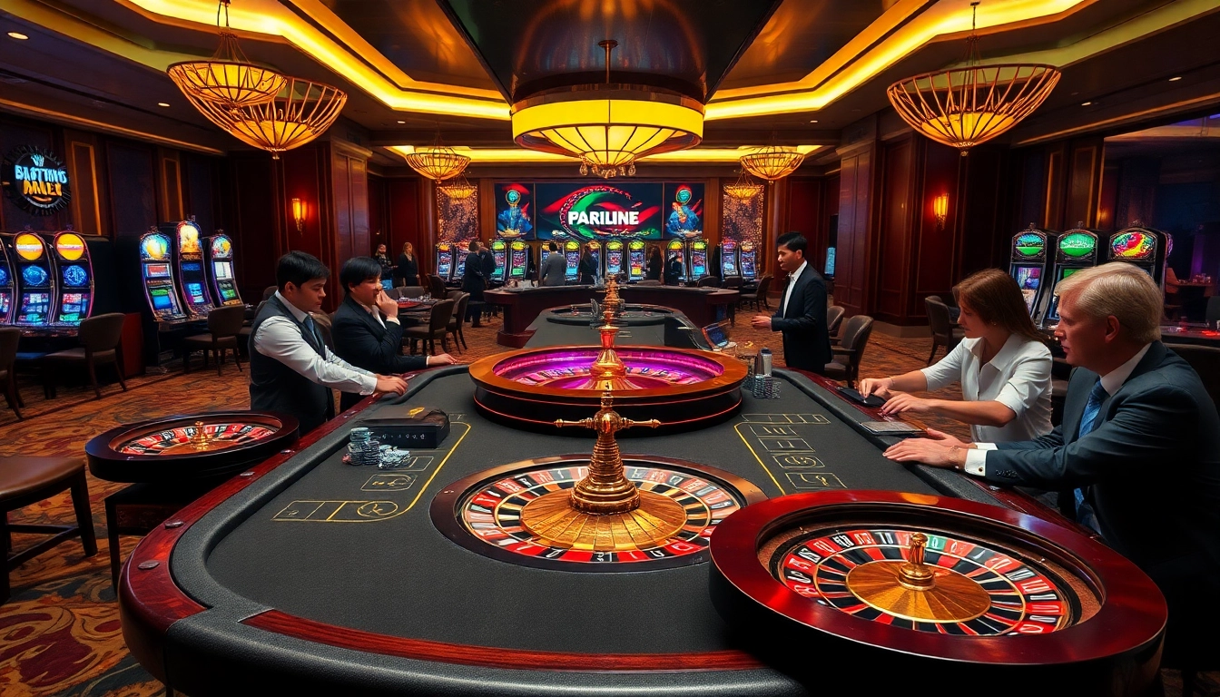 Experience the thrill of gaming at https://m98.uno/ with vibrant casino tables and lively players.