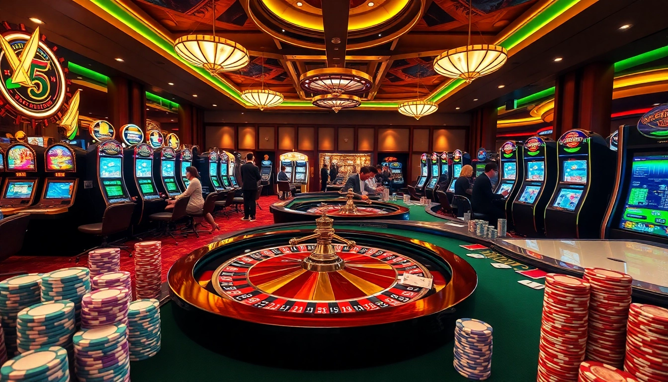 Experience the latest tin tức xn88 with a vibrant casino scene showing exciting gaming activities.