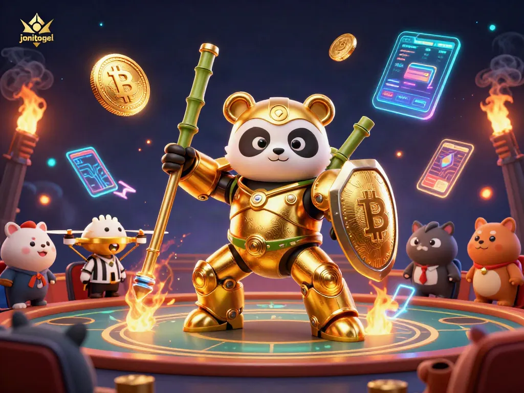 Experience the excitement of jonitogel with dynamic gambling action and animated gold particle effects.