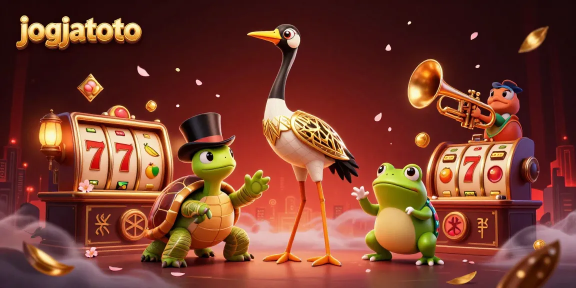 Experience online slots at jogjatoto with a vibrant scene of characters and game elements.