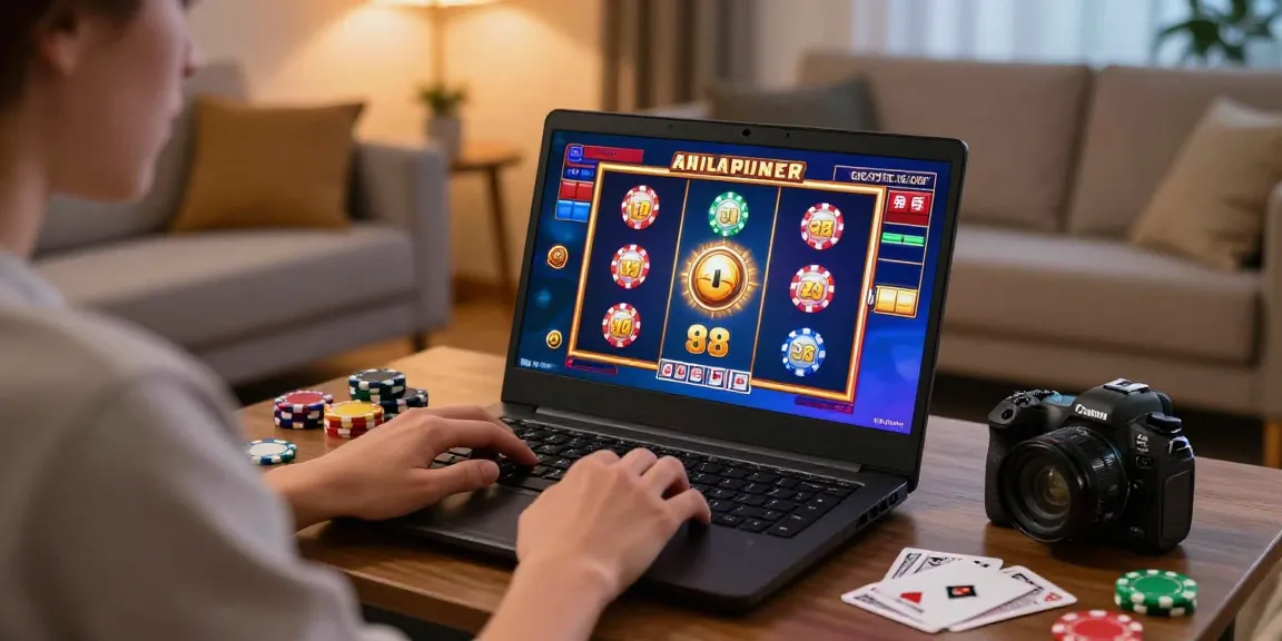 Login Modal138 saat pemain menikmati pengalaman bermain slot online di ruang tamu yang nyaman.