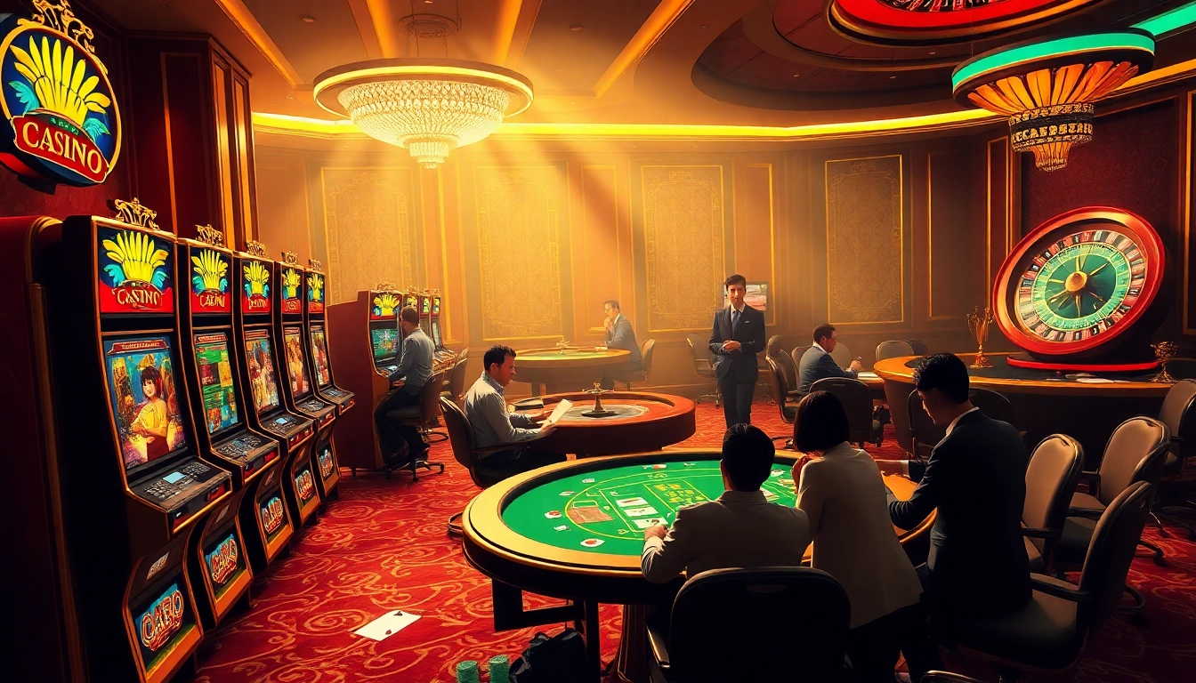 Players engaging in thrilling games at berlian888 casino, showcasing excitement and luxury.