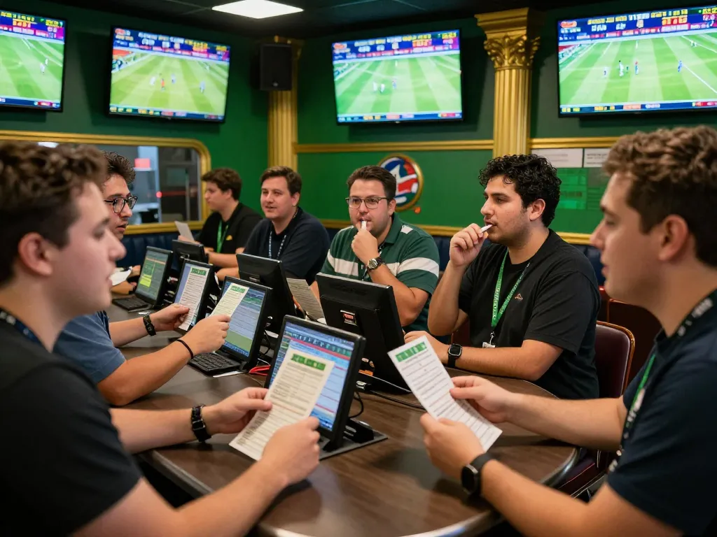 Experience GA28's engaging sports betting atmosphere with fans actively placing bets