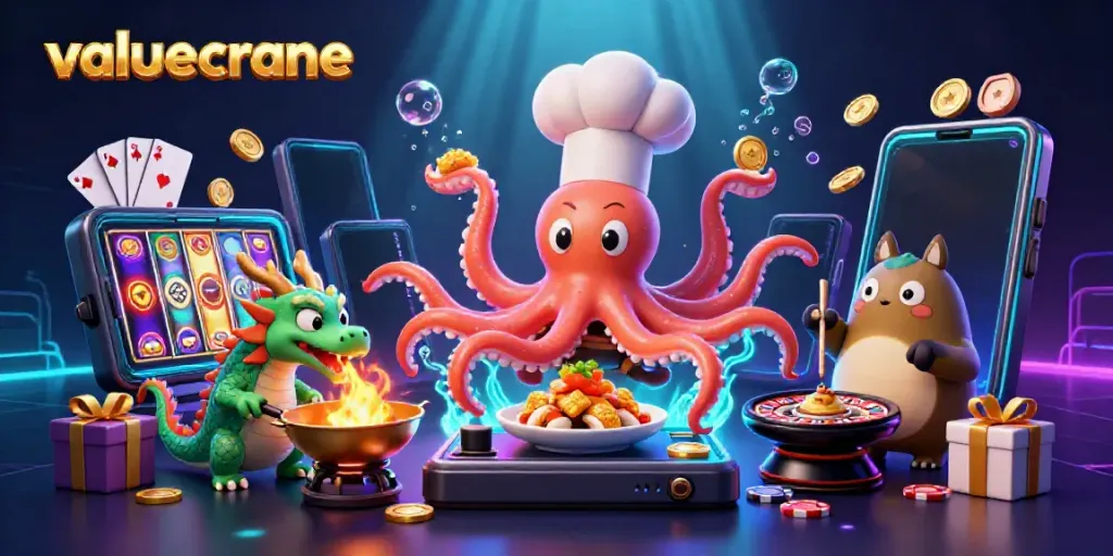 Gali pengalaman bermain dengan valuecrane yang menghadirkan keseruan permainan kasino dalam ilustrasi 3D mendetail.
