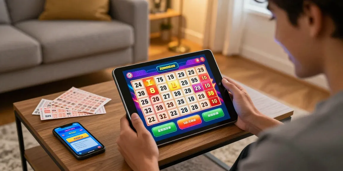 Pengguna aktif skintoto saat bermain togel online dengan tablet di ruang tamu.