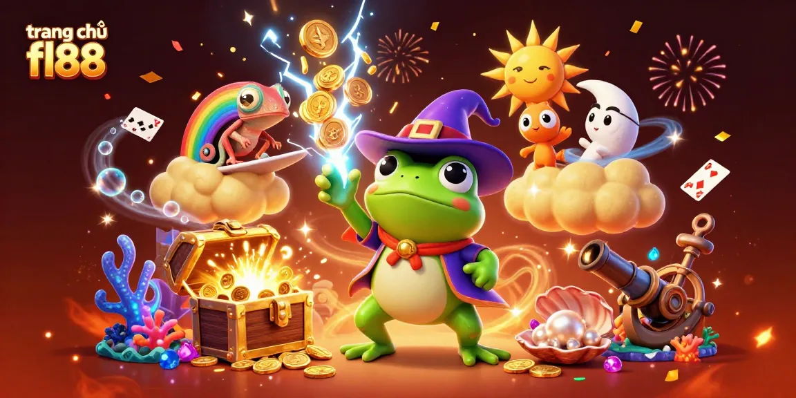 Experience the excitement of trang chủ fl88 with a whimsical scene of characters amid a wealth of golden coins.