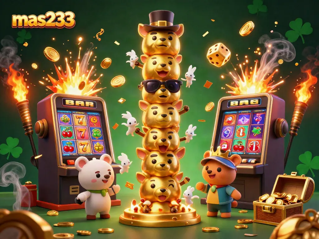 Gambarlah mas233 dengan totem kasino berbeda ekspresi dan mesin slot, memberikan pengalaman bermain yang menggembirakan.