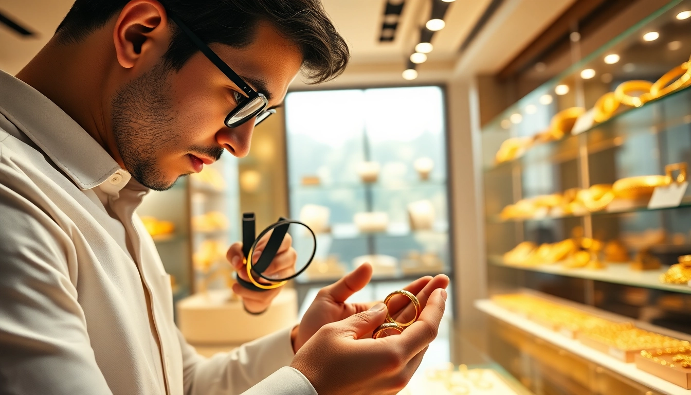 Compro oro Roma, esperto valuta oro in un ambiente elegante e ben illuminato.