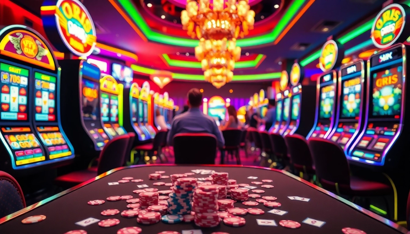 Players engaging with slot qris deposit 10k in a vibrant casino setting filled with excitement.