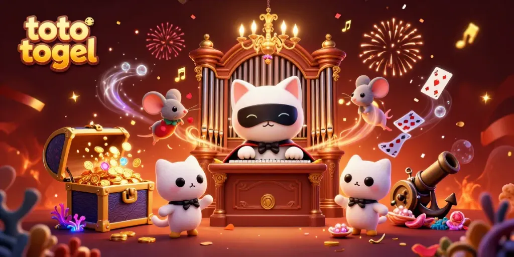 Experience the excitement of toto togel with a dynamic 3D casino scene featuring vibrant characters and game elements.